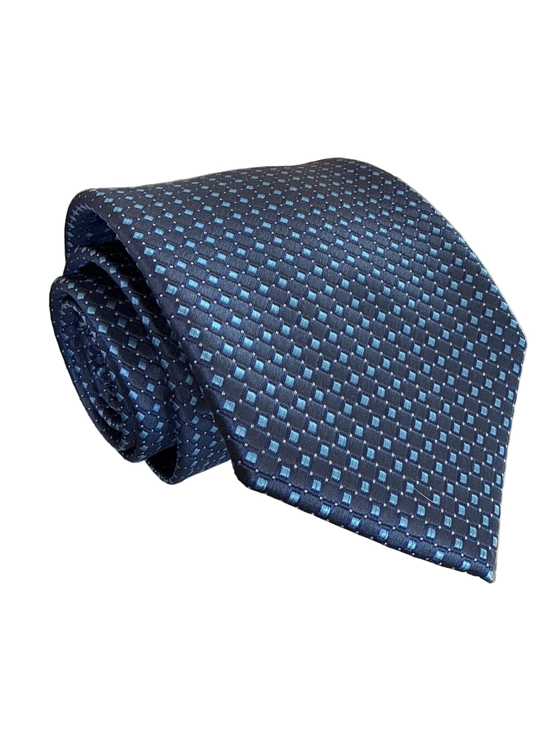 The Shirt Shop Tie- Navy with Blue Squares