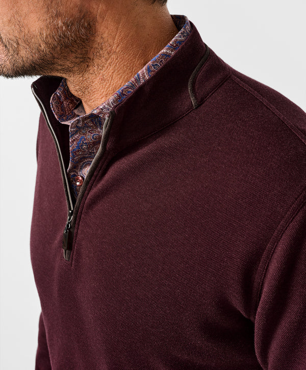David Donahue Smythson Quarter Zip - Cabernet