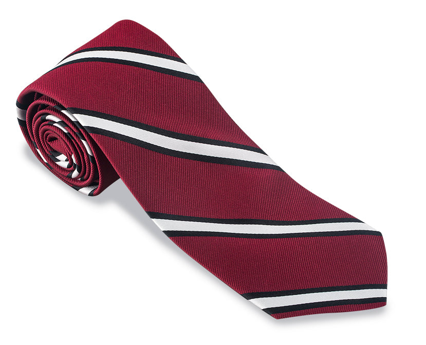 R. Hanauer Tie - Garnet Butler Stripes