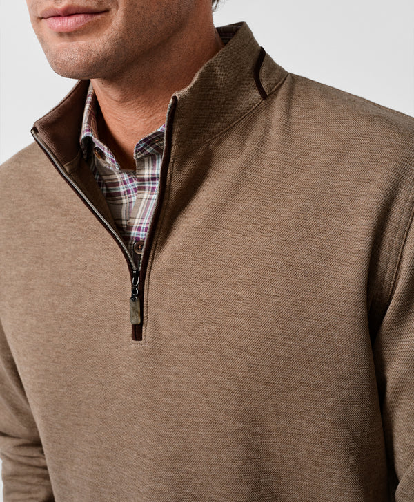David Donahue Smythson Quarter Zip - Latte