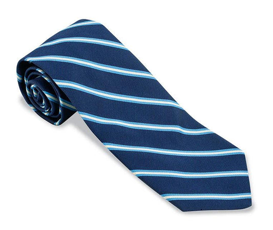 R. Hanauer Tie - Navy & Cobalt Queens Stripes