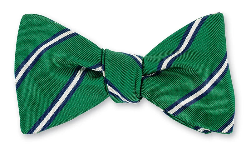 R. Hanauer Bow Tie - Green/Navy Queens Stripe