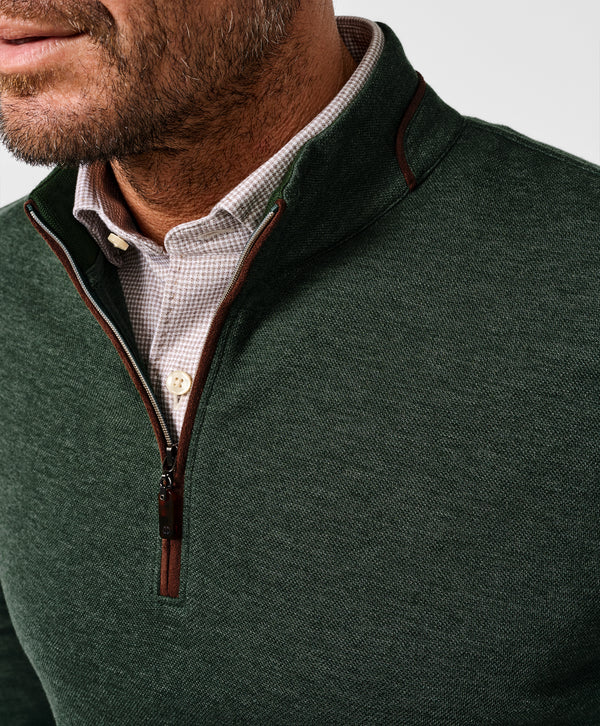 David Donahue Smythson Quarter Zip - Hunter