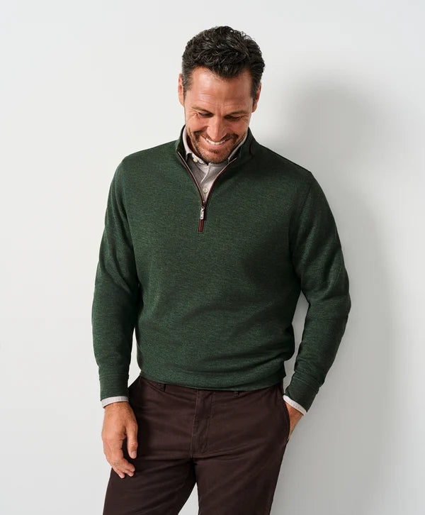 David Donahue Smythson Quarter Zip - Hunter
