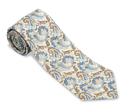 R Hanauer Tie - Blue Chester Paisley