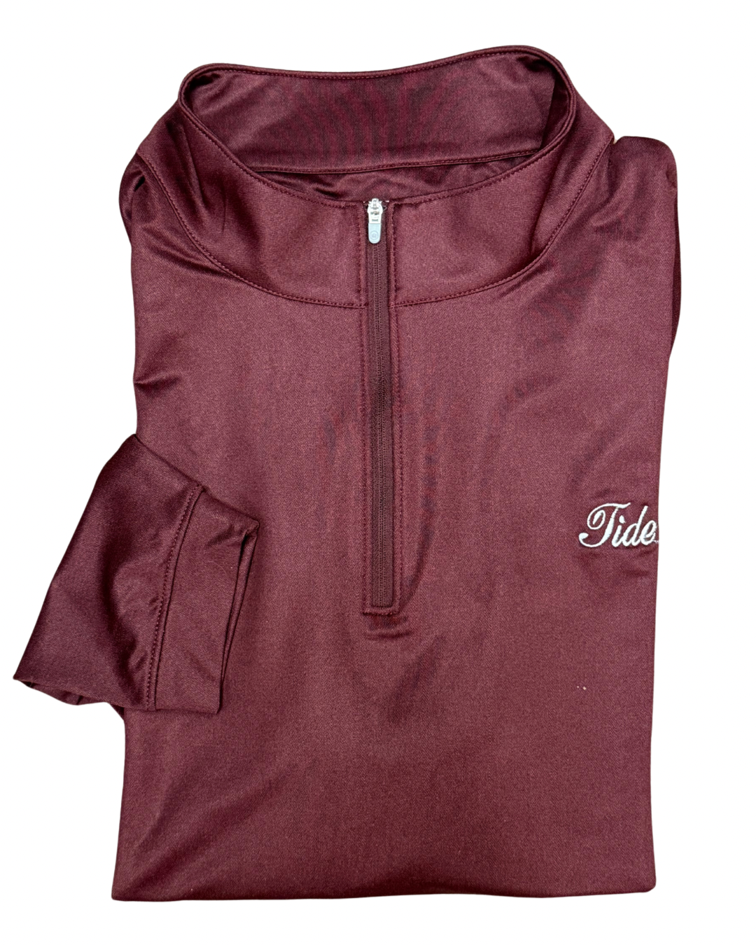 Peter Millar Perth Herringbone Performance Quarter Zip- Bordeaux (Tide Script)