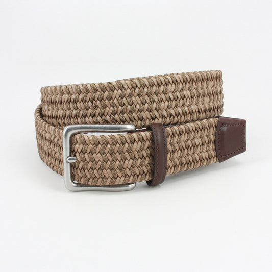 Torino 35MM Taupe Italian Woven Leather & Rayon Casual Belt