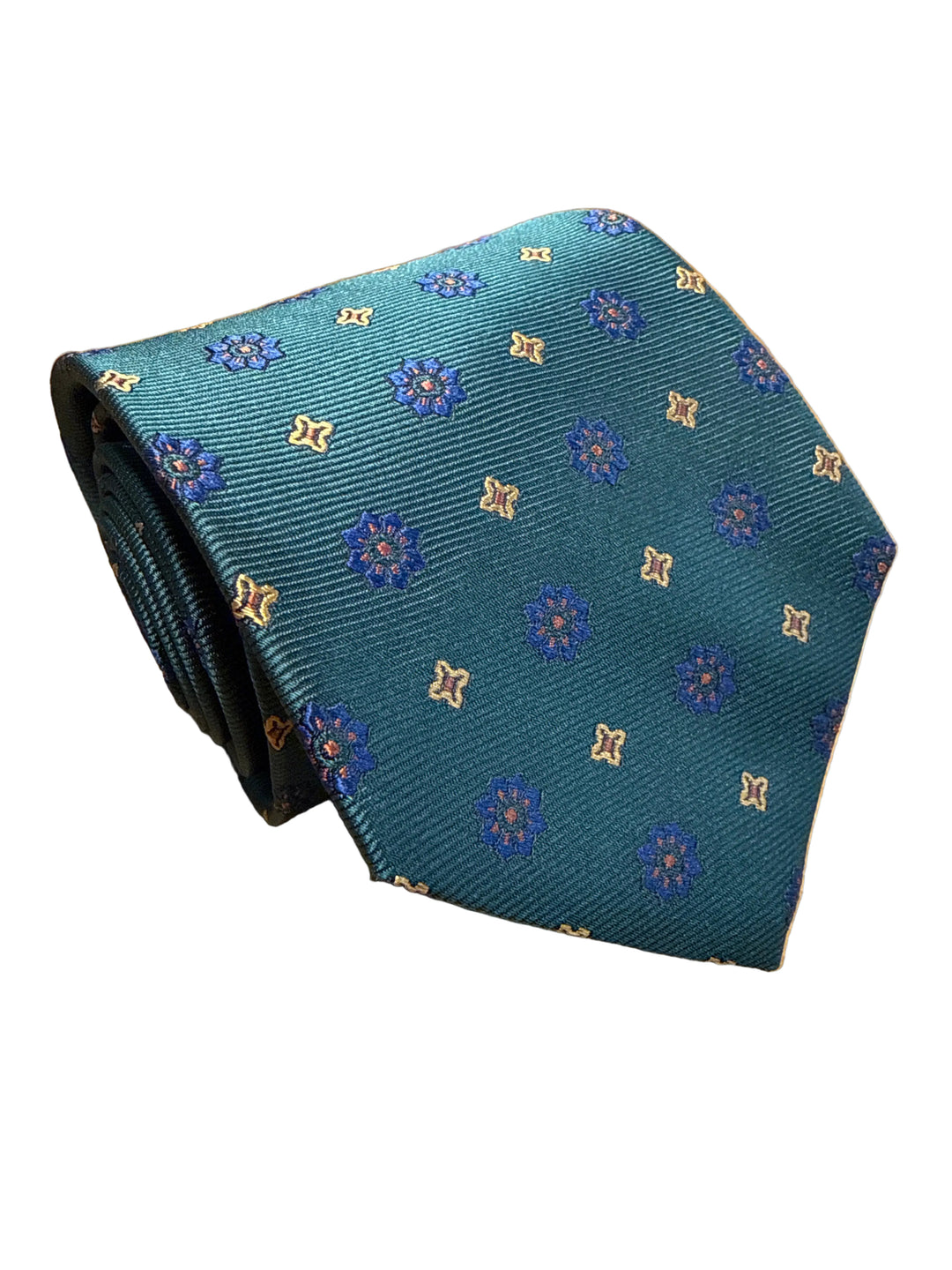 R. Hanauer Tie - Green Chelsea Medallions