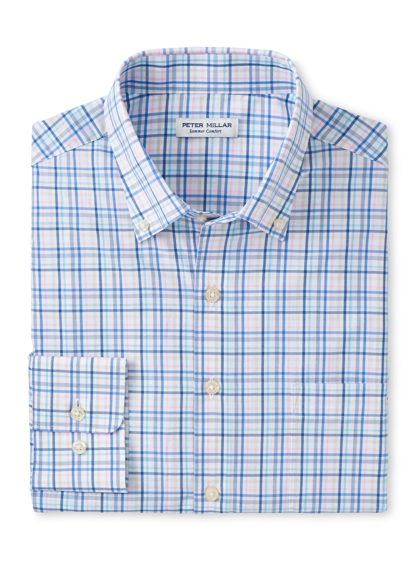 Peter Millar Roxbury Performance Poplin Sport Shirt - Maritime