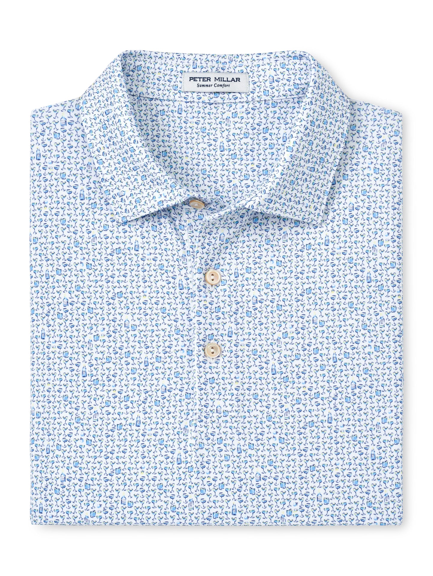 Peter Millar Whiskey Sour Performance Jersey Polo - White