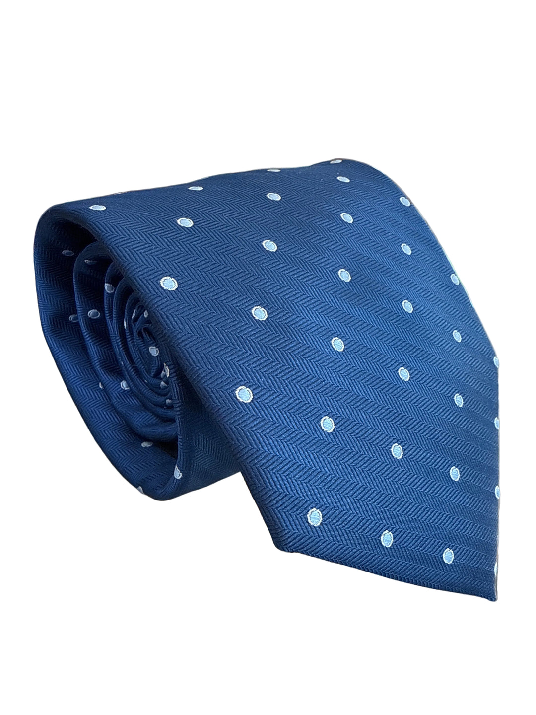 The Shirt Shop Tie- Navy with Blue Dots