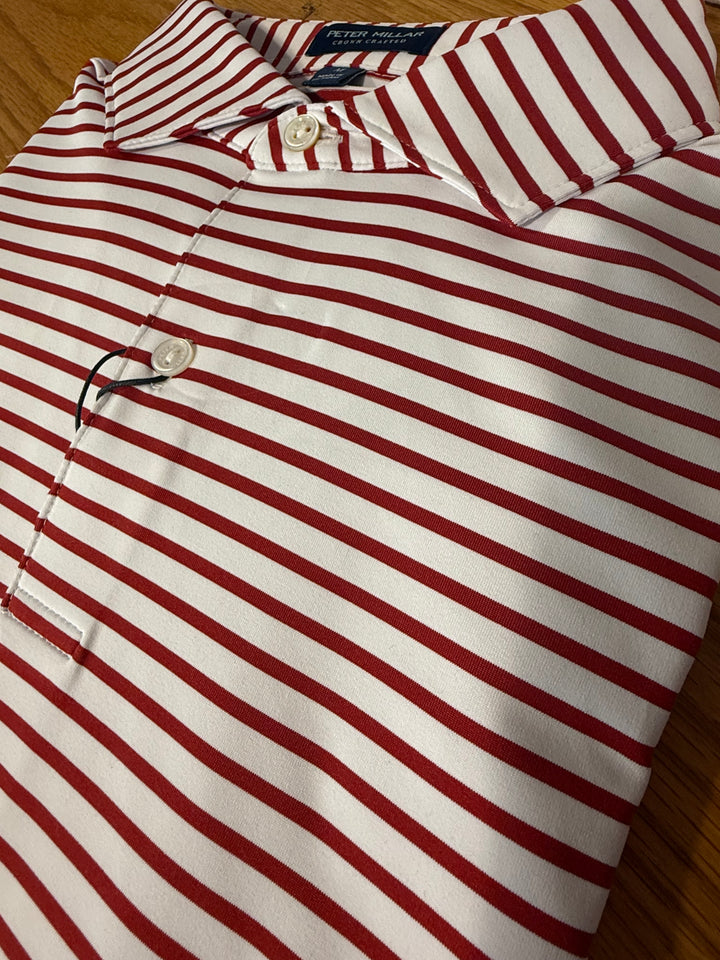 Peter Millar Crown Crafted Crimson & White Polo