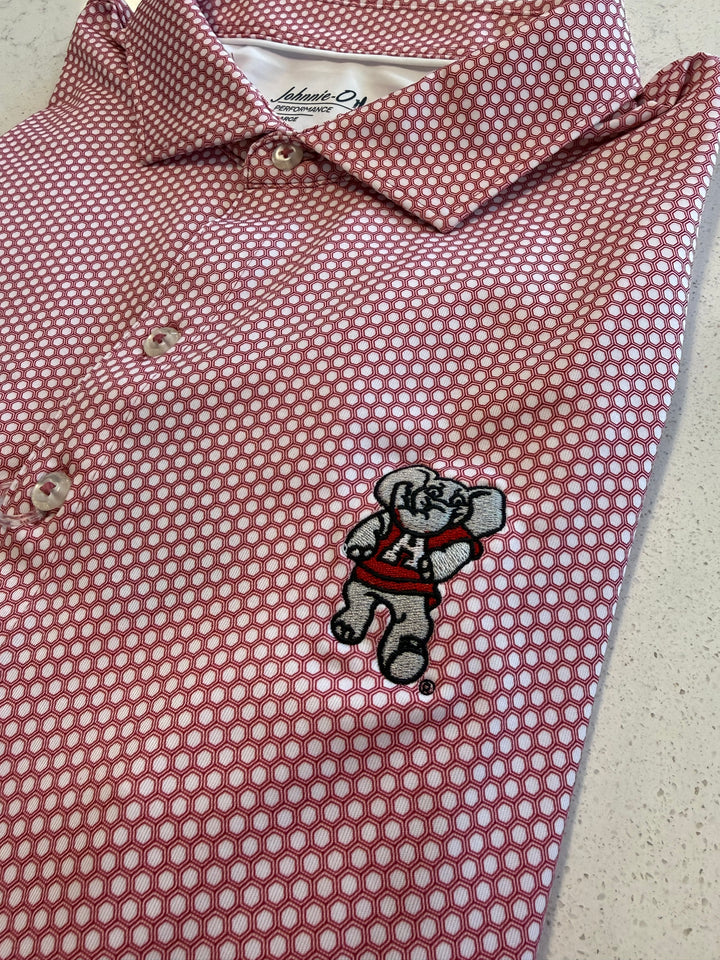 Johnnie-O Hex Polo- Crimson (Big AL)