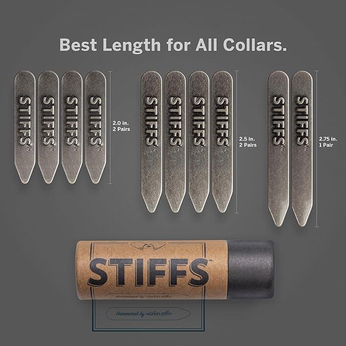 Wurkin Stiffs - Pack of 10 Brass Collar Stays (2"-2.75")