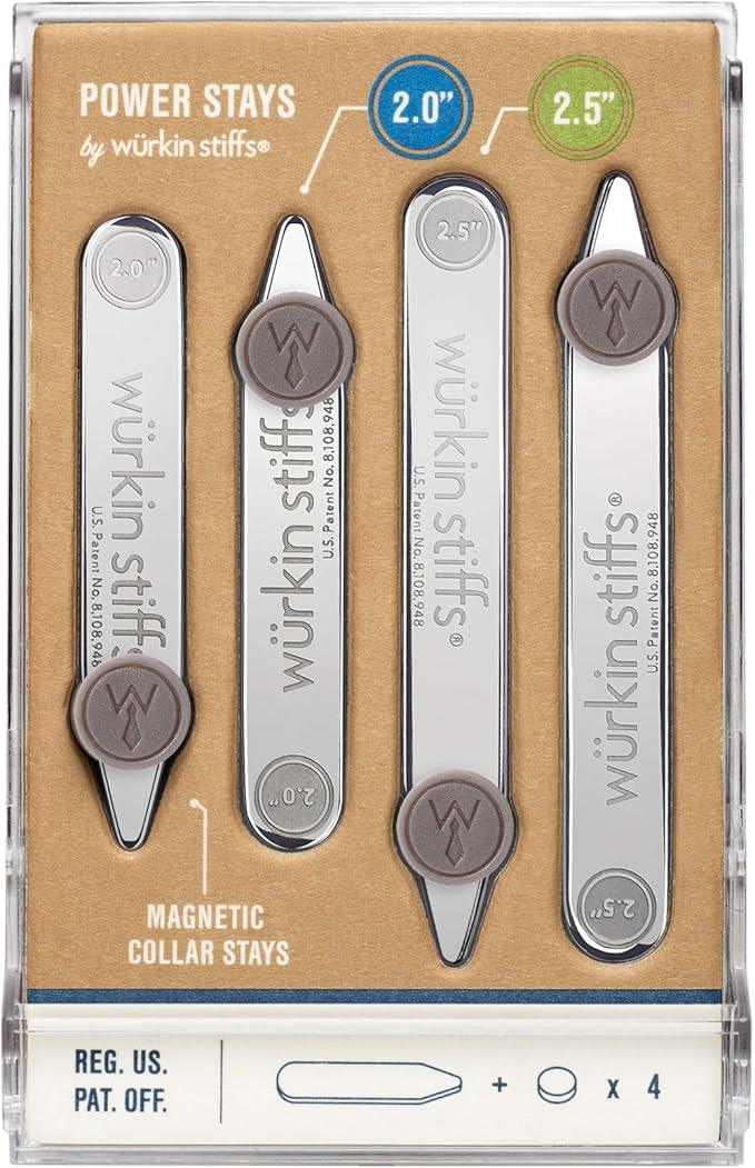 Wurkin Stiffs - Pack of 2 Magnetic Collar Stays (2" and 2.5")