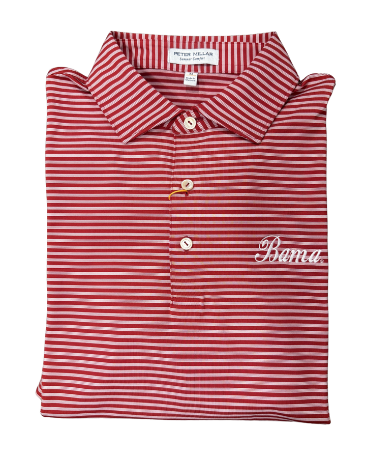 Peter Millar Tiebreaker Polo- Crimson (Bama Script)