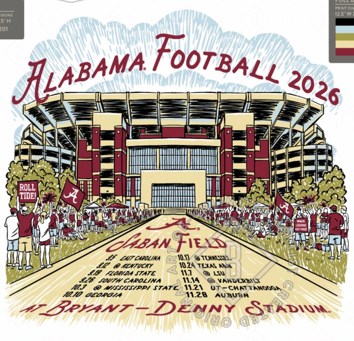 The Shirt Shop 2026 Alabama Schedule T-Shirt