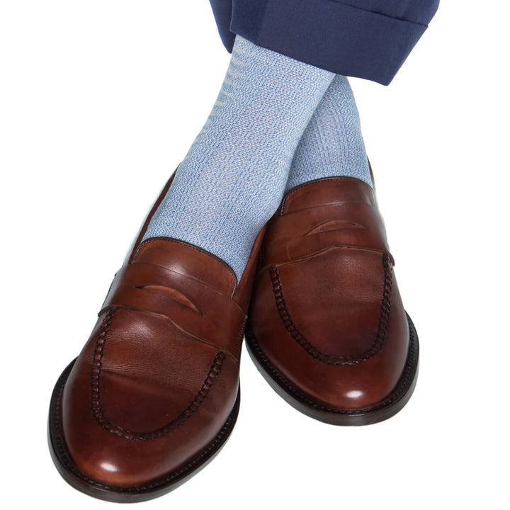 The Shirt Shop Socks- Azure & Ash Chain Link