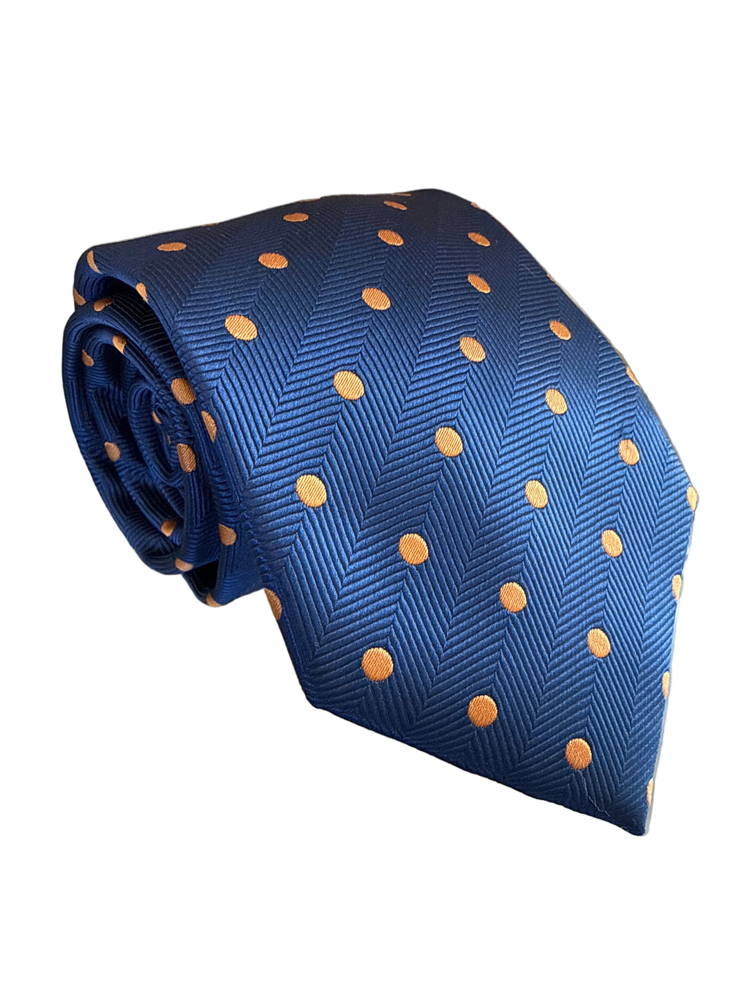 The Shirt Shop Tall Tie- Navy with Gold Dots