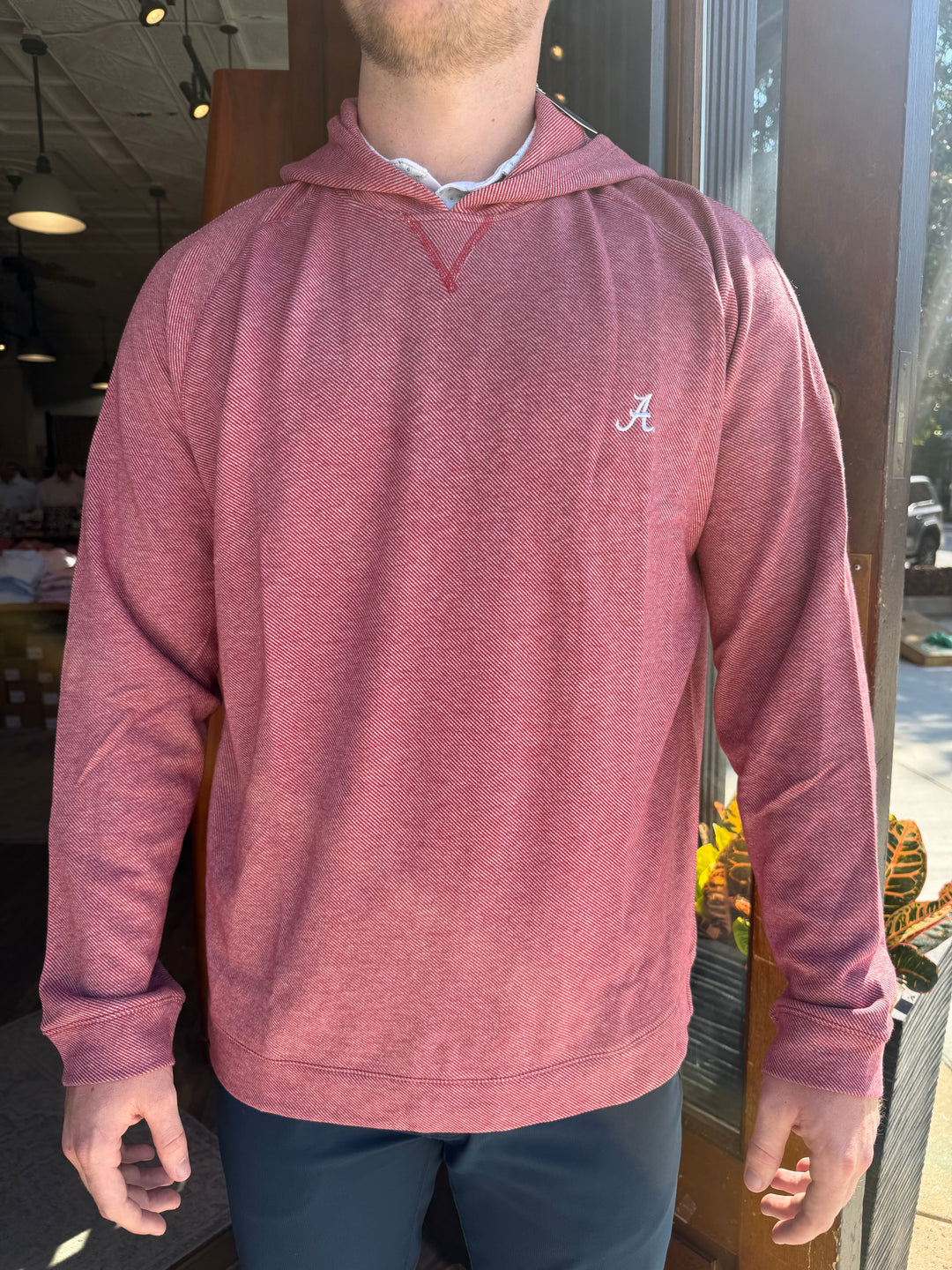 Johnnie-O Cotton Blend Crimson Hoodie (Script A)