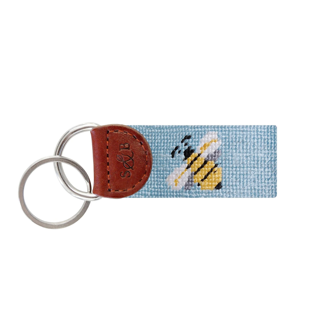 Smathers & Branson Key Fob- Bee (Sky Blue)