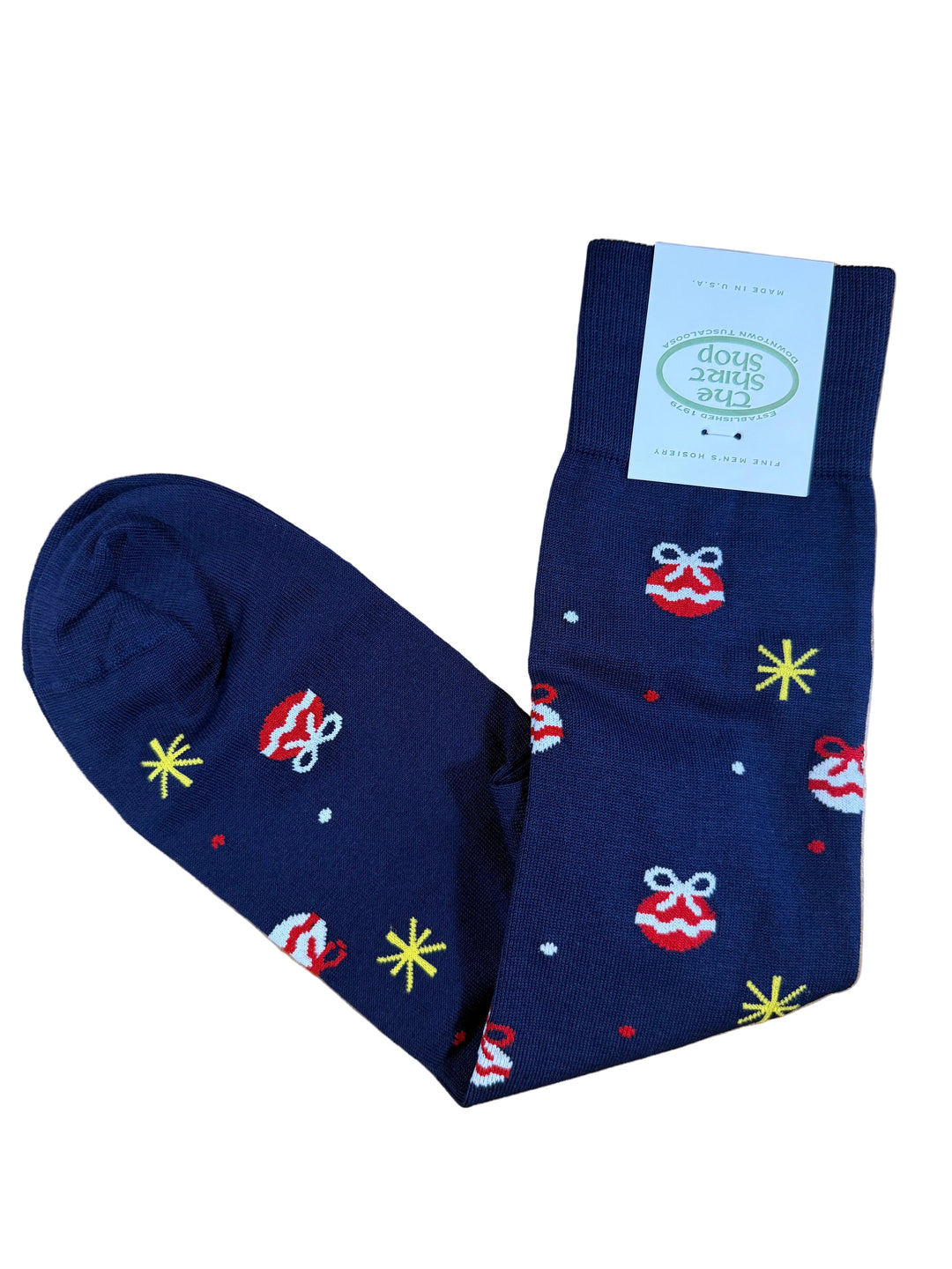 The Shirt Shop Socks- Navy with Stars & Ornaments