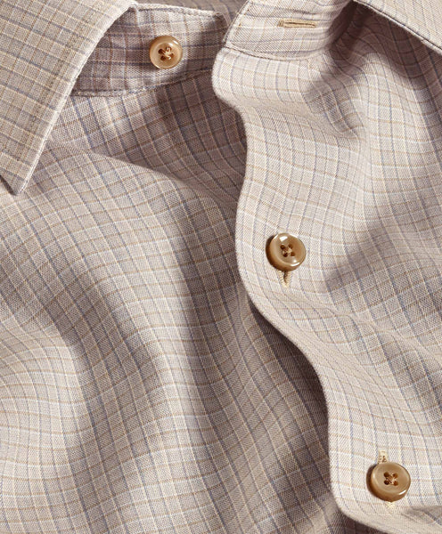 David Donahue Dune Cotton-Cashmere Check Sport Shirt