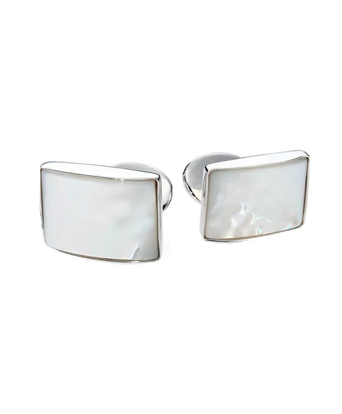 David Donahue Sterling Silver & Mother of Pearl Cufflinks