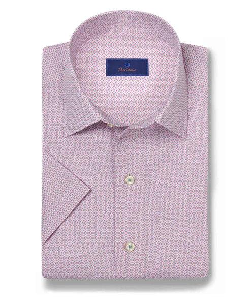 David Donahue Berry Micro Print Short Sleeve Shirt