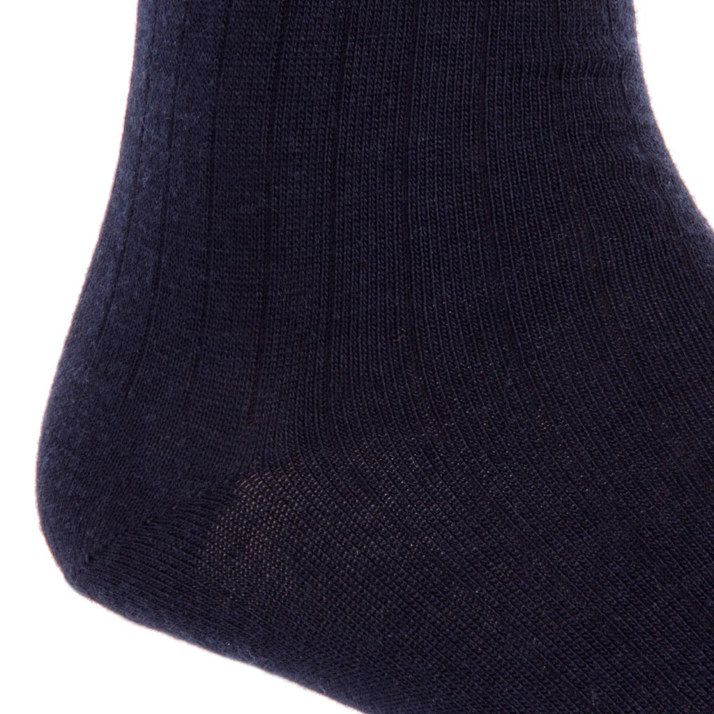 The Shirt Shop Dress Socks- Ribbed Cotton (Black)