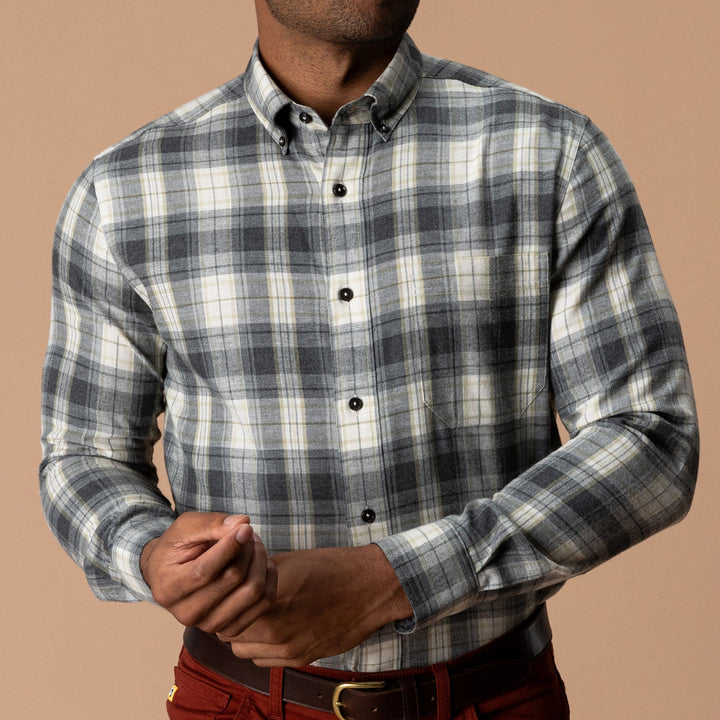 Duck Head Cotton Flannel Sport Shirt - Rolland Plaid