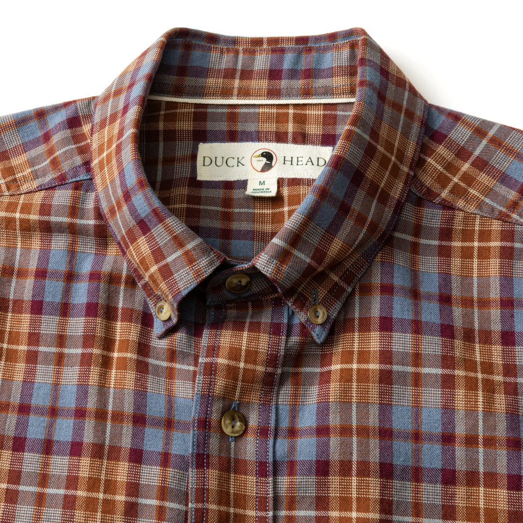 Duck Head Cotton Wool Sport Shirt - Saddle Brown