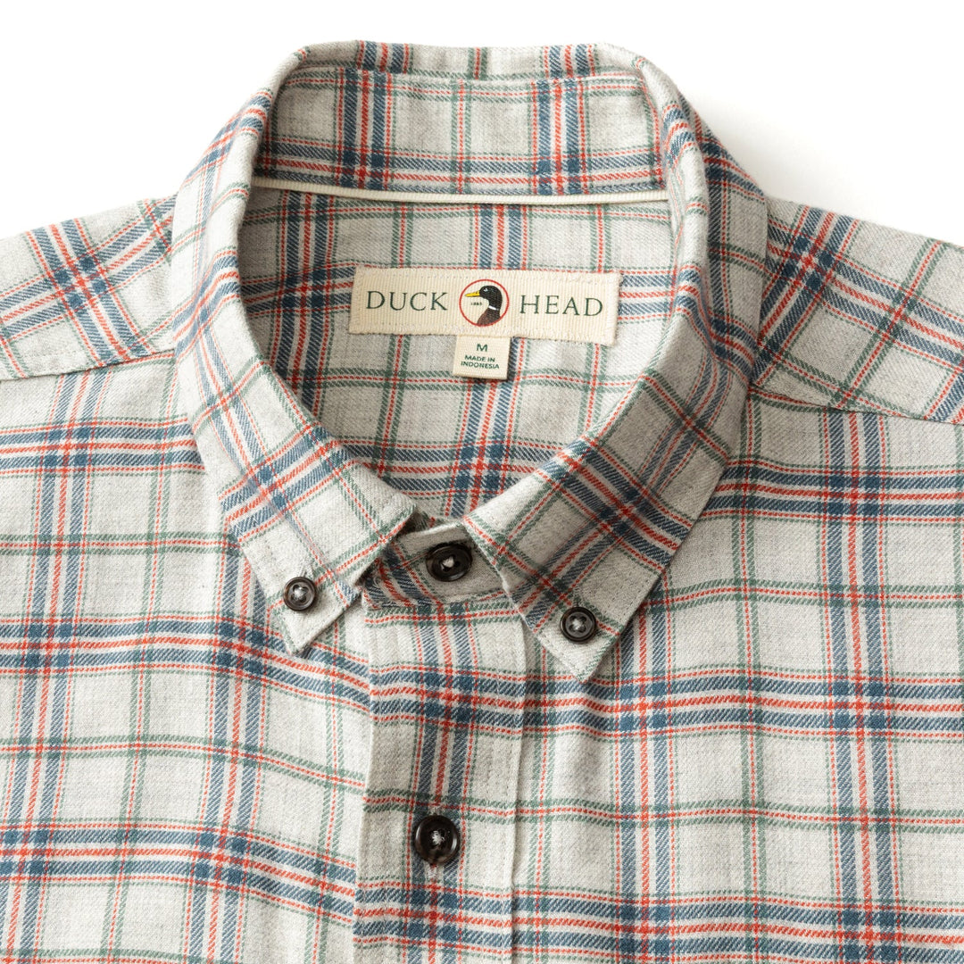 Duck Head Cotton Flannel Sport Shirt - Grey Heather