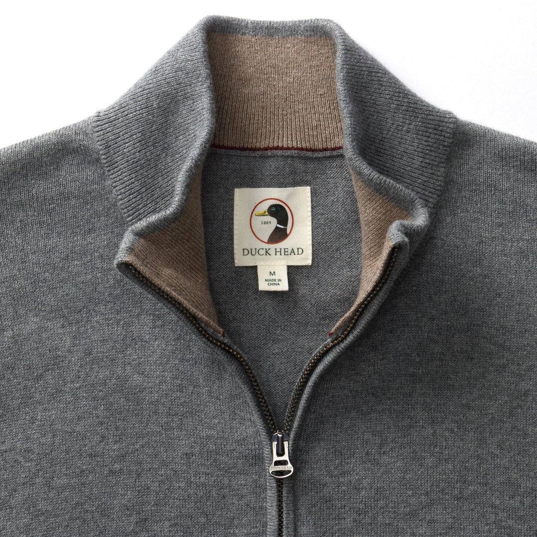 Duck Head Ridley 1/4 Zip Sweater- Monument Grey
