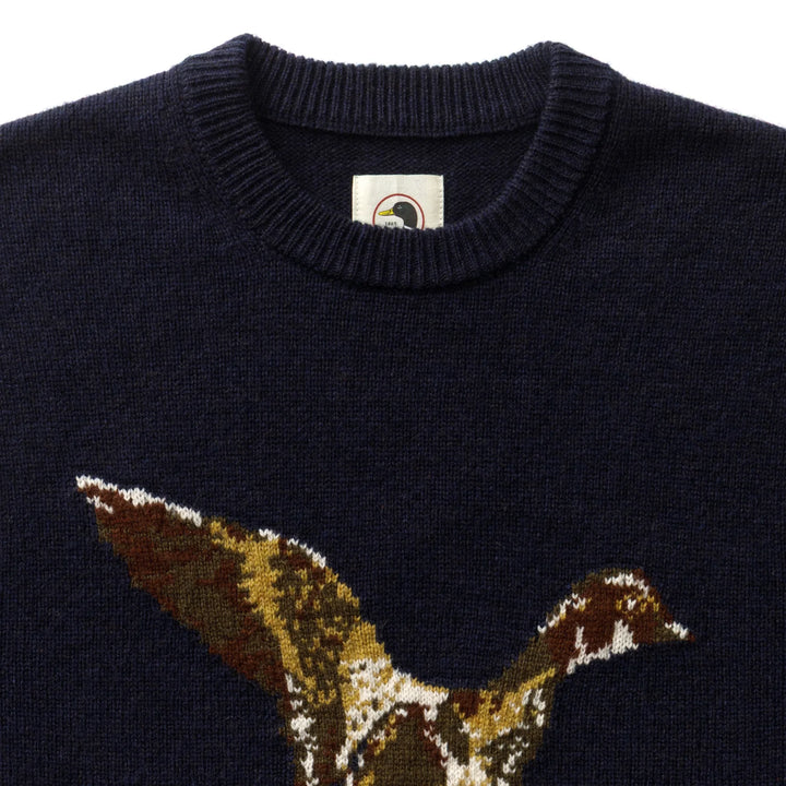 Duck Head Flying Wood Duck Merino Intarsia Crewneck Sweater