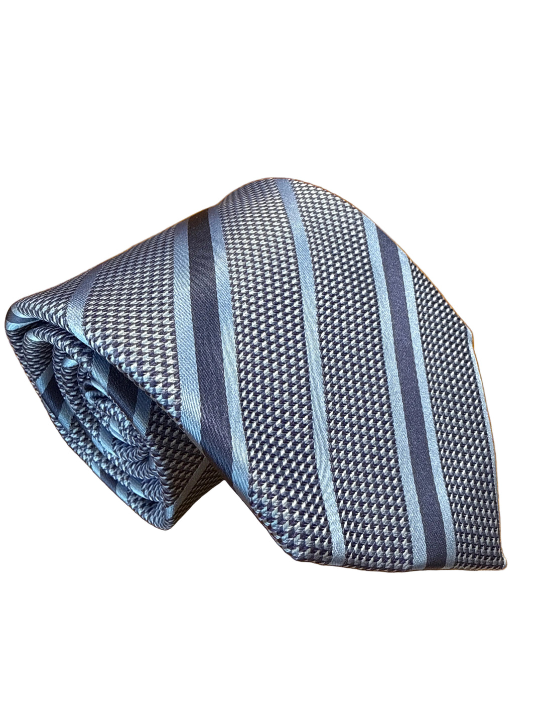 David Donahue Tie- Blue and Navy Stripe