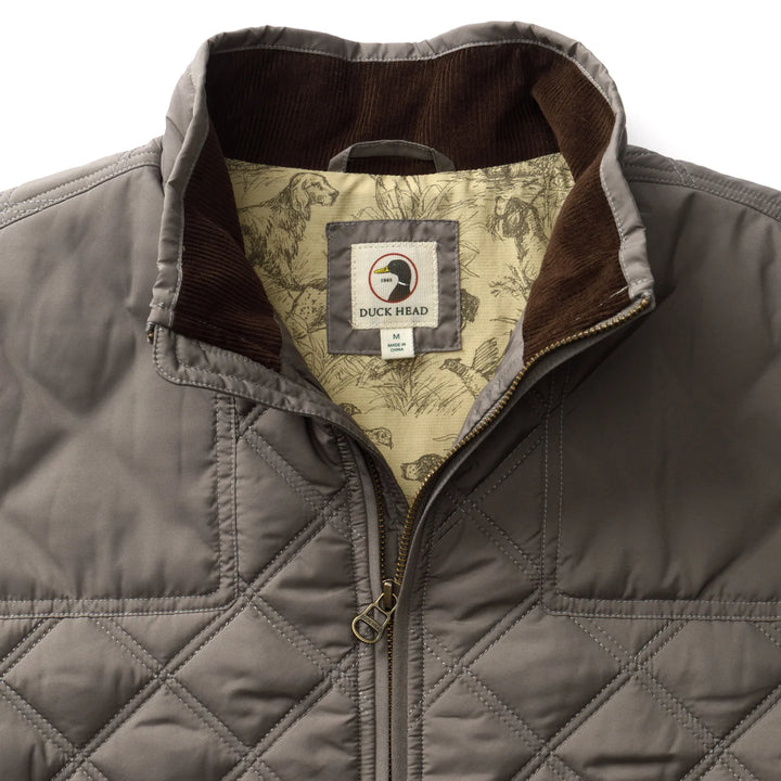 Duck Head Fremont Sport Performance Quilted Vest- Fossil Gray