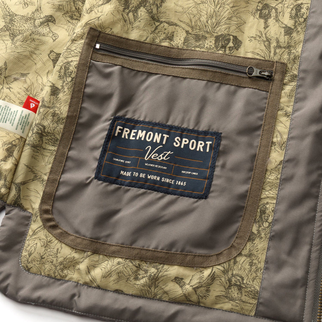 Duck Head Fremont Sport Performance Quilted Vest- Fossil Gray