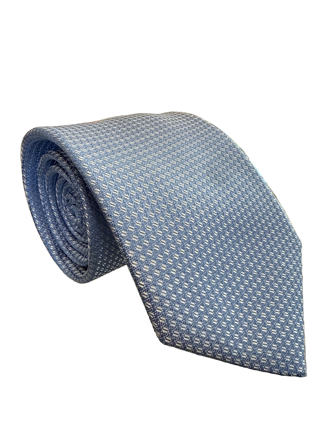 The Shirt Shop Tie- Light Blue with White Stitch