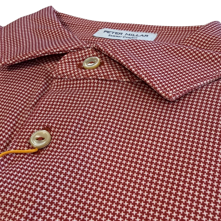 Peter Millar Border Polo- Crimson