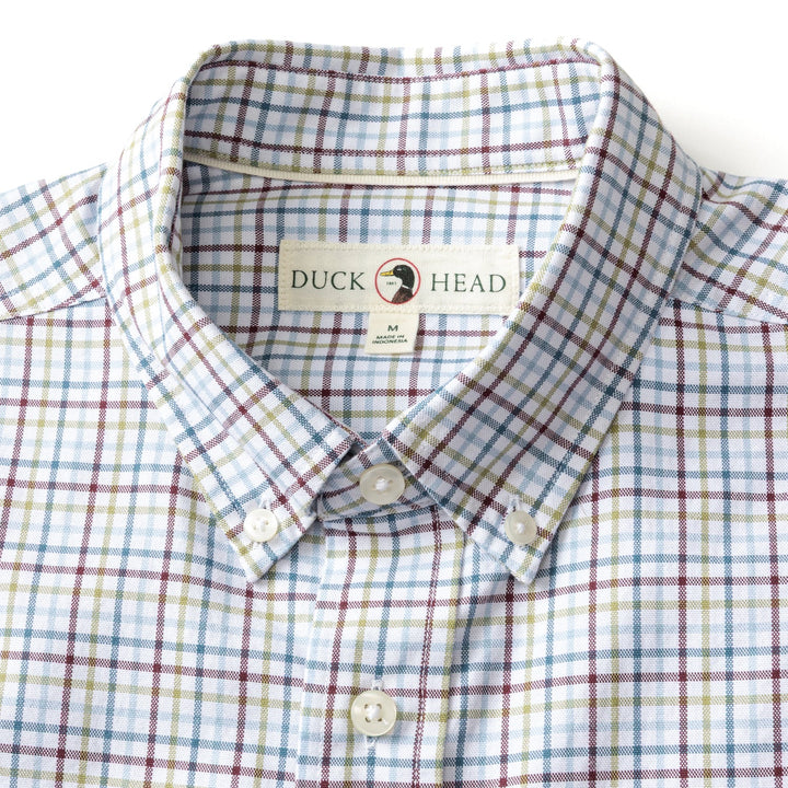 Duck Head Cotton Oxford Sport Shirt- Bennet Plaid Fig