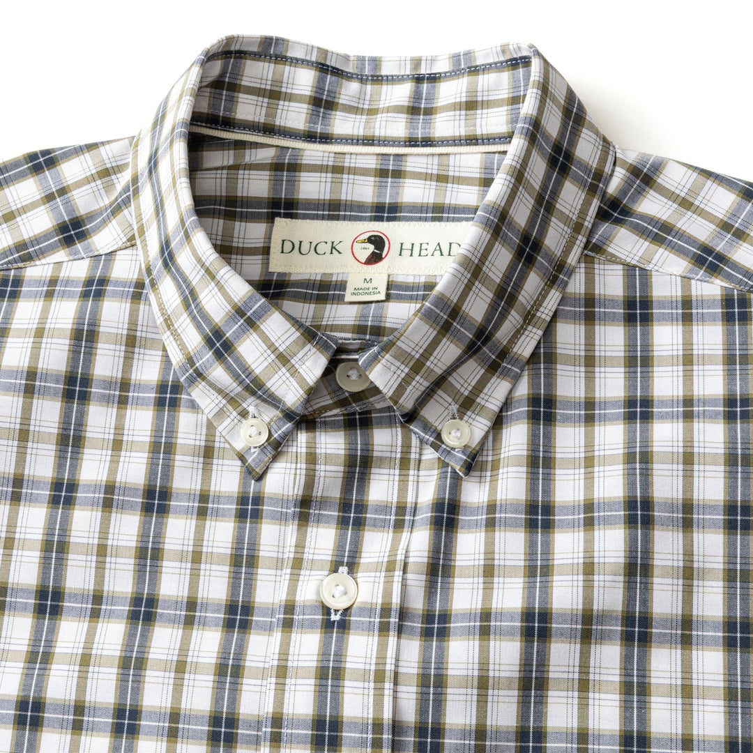 Duck Head Performance Poplin Sport Shirt- Joplin Plaid Navy