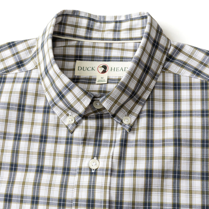 Duck Head Performance Poplin Sport Shirt- Joplin Plaid Navy
