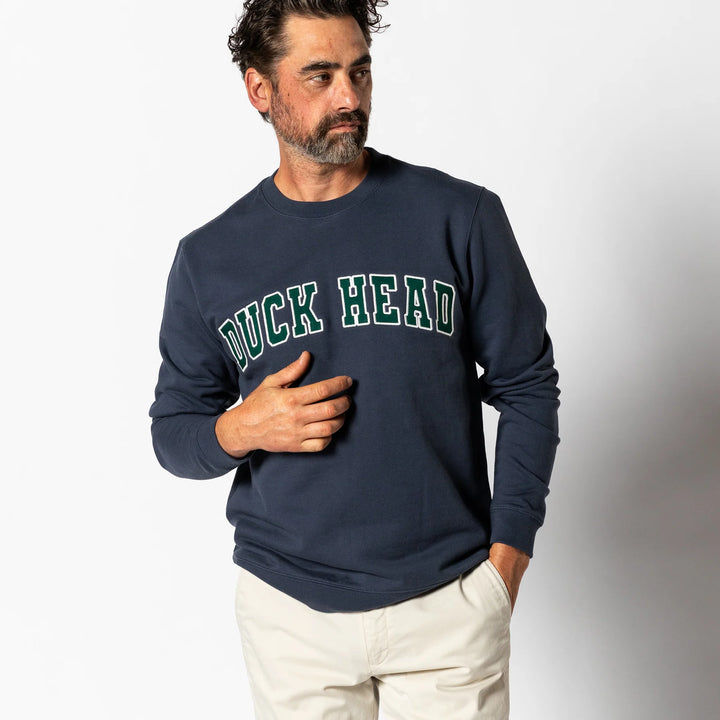 Duck Head Applique Crewneck Sweatshirt- Navy