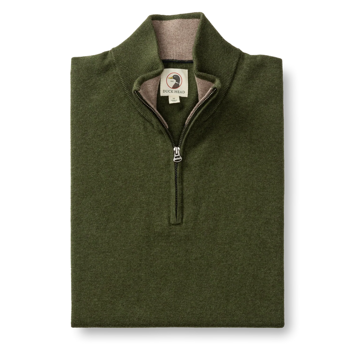 Duck Head Ridley 1/4 Zip Sweater- Deep Olive