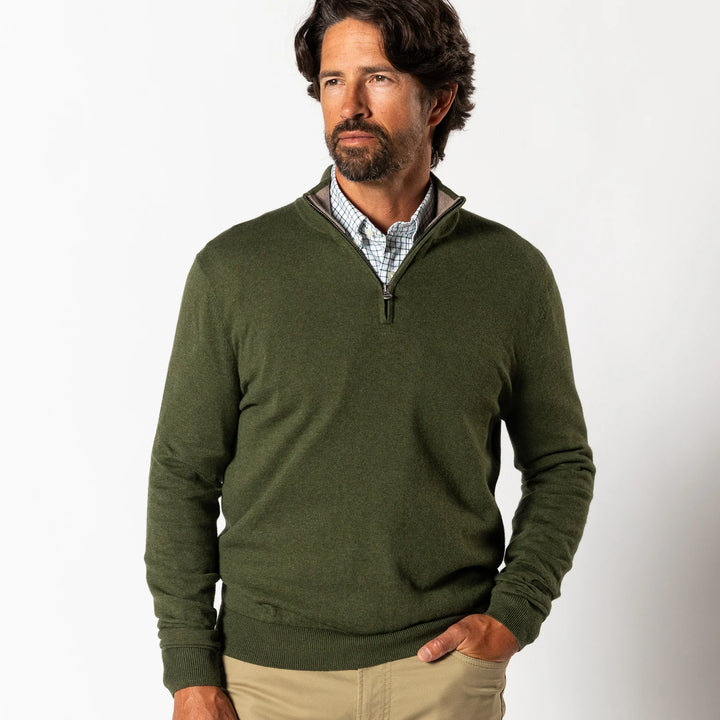 Duck Head Ridley 1/4 Zip Sweater- Deep Olive