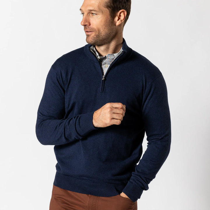 Duck Head Ridley 1/4 Zip Sweater- Maritime Blue