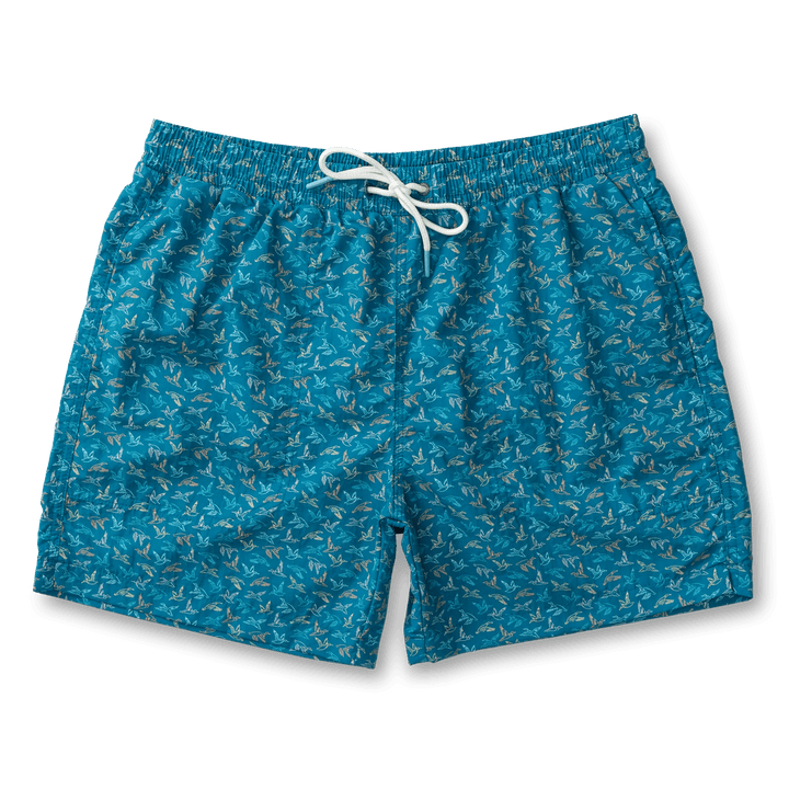 Duck Head 6" Sailport Printed Swim Short - Sail Blue