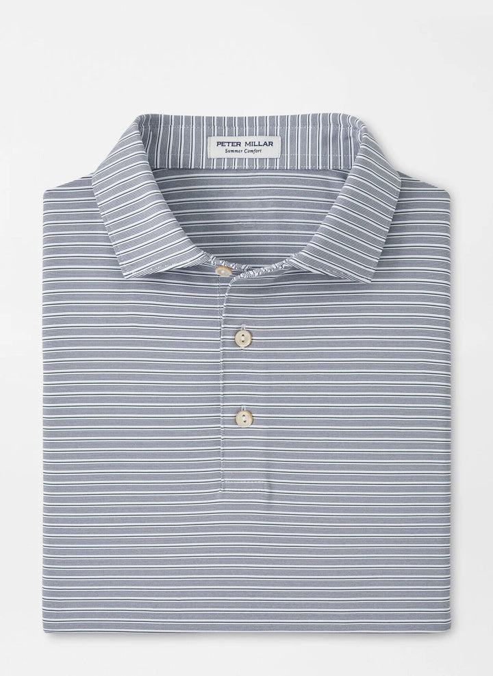 Peter Millar Daven Performance Jersey Polo- White/Navy