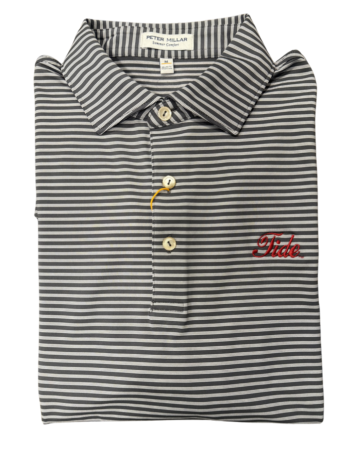 Peter Millar Tiebreaker Polo- Iron (Tide Script)